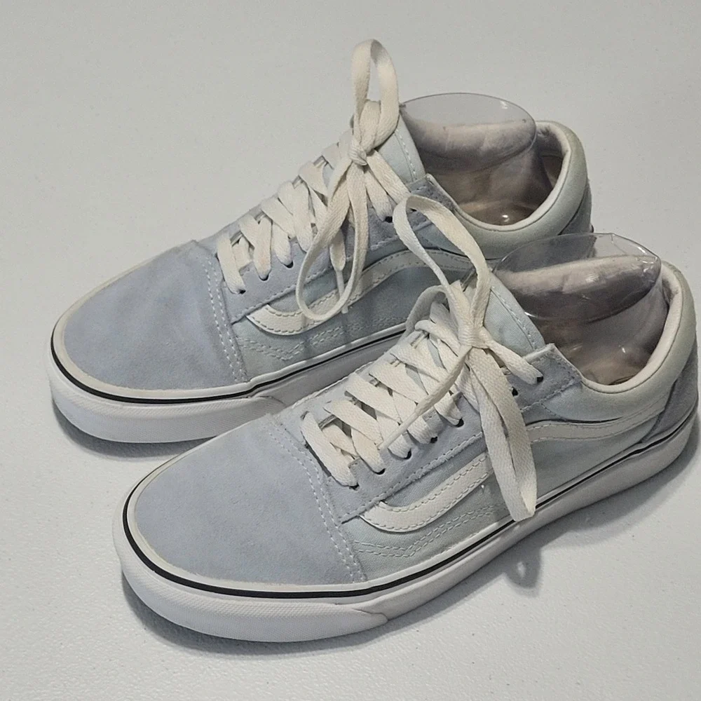 Vans Old Skool Light Blue Suede Canvas Skate Shoes Womens 8 Mens 6.5